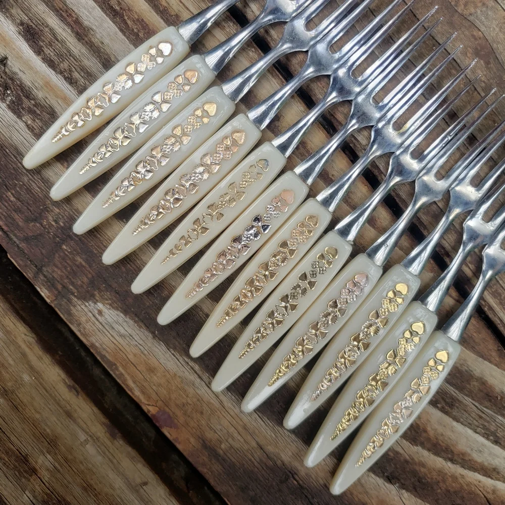 Vintage Little Forks - For Hors D’oeuvre or Cocktail - Set Of 12 (One Dozen)